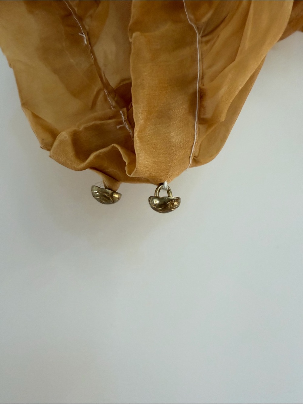 Sheer Puff-Sleeve Blouse in Camel - Picture 5 of 6